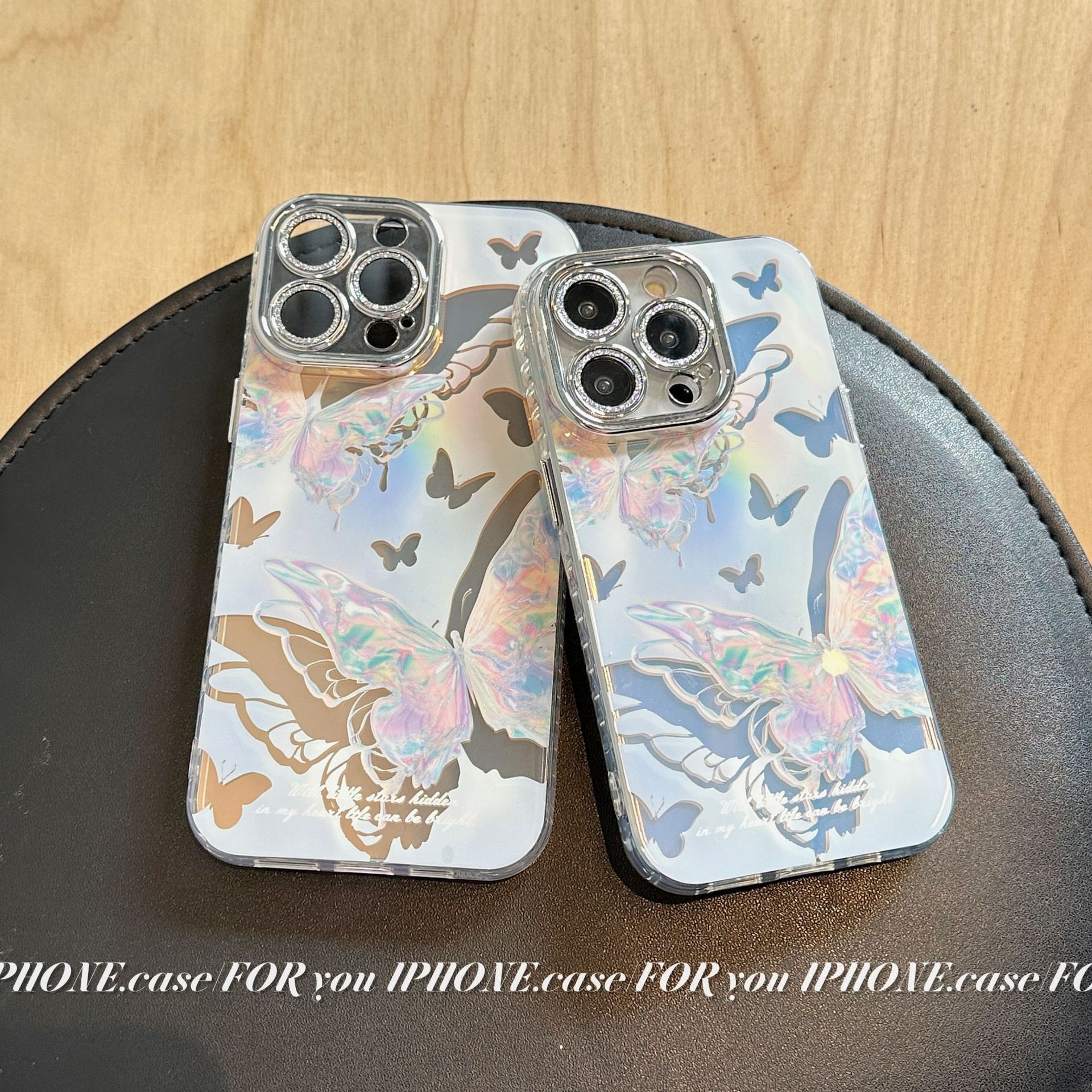 Avanzada fantasía láser colorida mariposa 14PROMAX hembra iPhone13 teléfono caso para Apple 15 nuevo 12