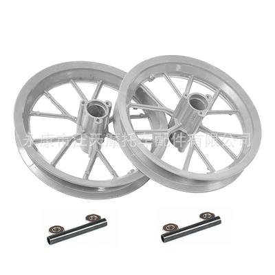 Aluminum Rim, Hub - a-pair-of-silver-front-and-rear-hubs
