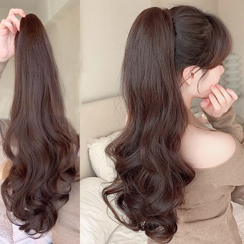Wig Women's Micro Curly Hair Clamp Ponytail Artificial Hair Long Hair Fake Ponytail Internet Red High Ponytail Lightweight Long Braid Ponytail