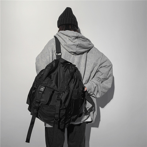 Hong Kong style fashion couple tool bag trendy brand new backpack Korean version Harajuku outdoor backpack college student backpack