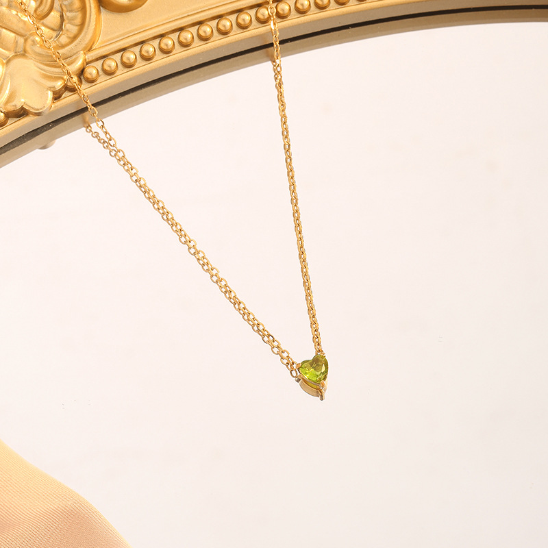 Wholesale Jewelry Simple Style Classic Style Heart Shape Titanium Steel Plating Pendant Necklace Cable Chain display picture 10