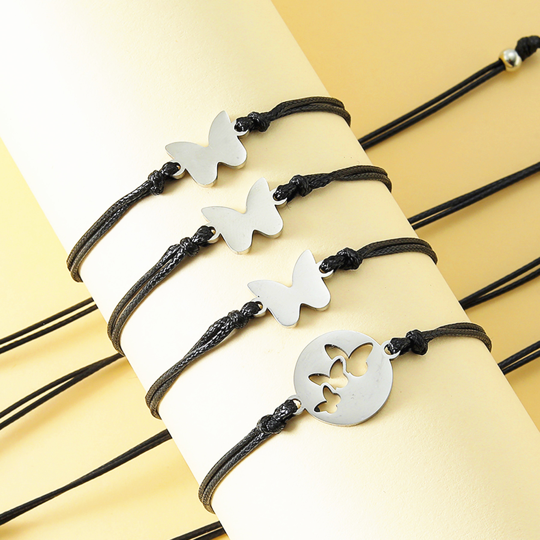 Fashion Stainless Steel Hollow Butterfly Mother's Day Parent-child Bracelet display picture 1