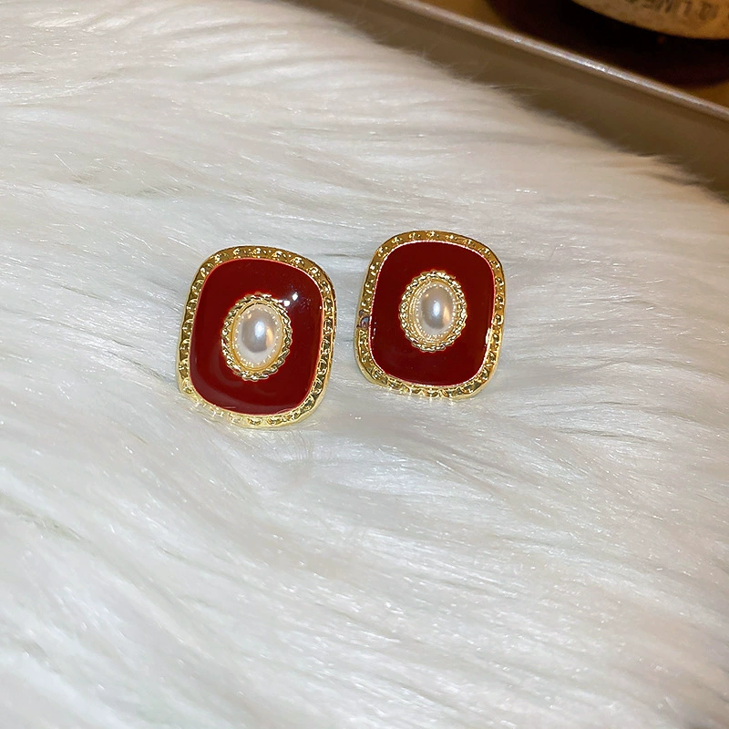 Серебряная игла из жемчуга, ретро модные серьги, цветочные, французский ретро стиль, оптовый