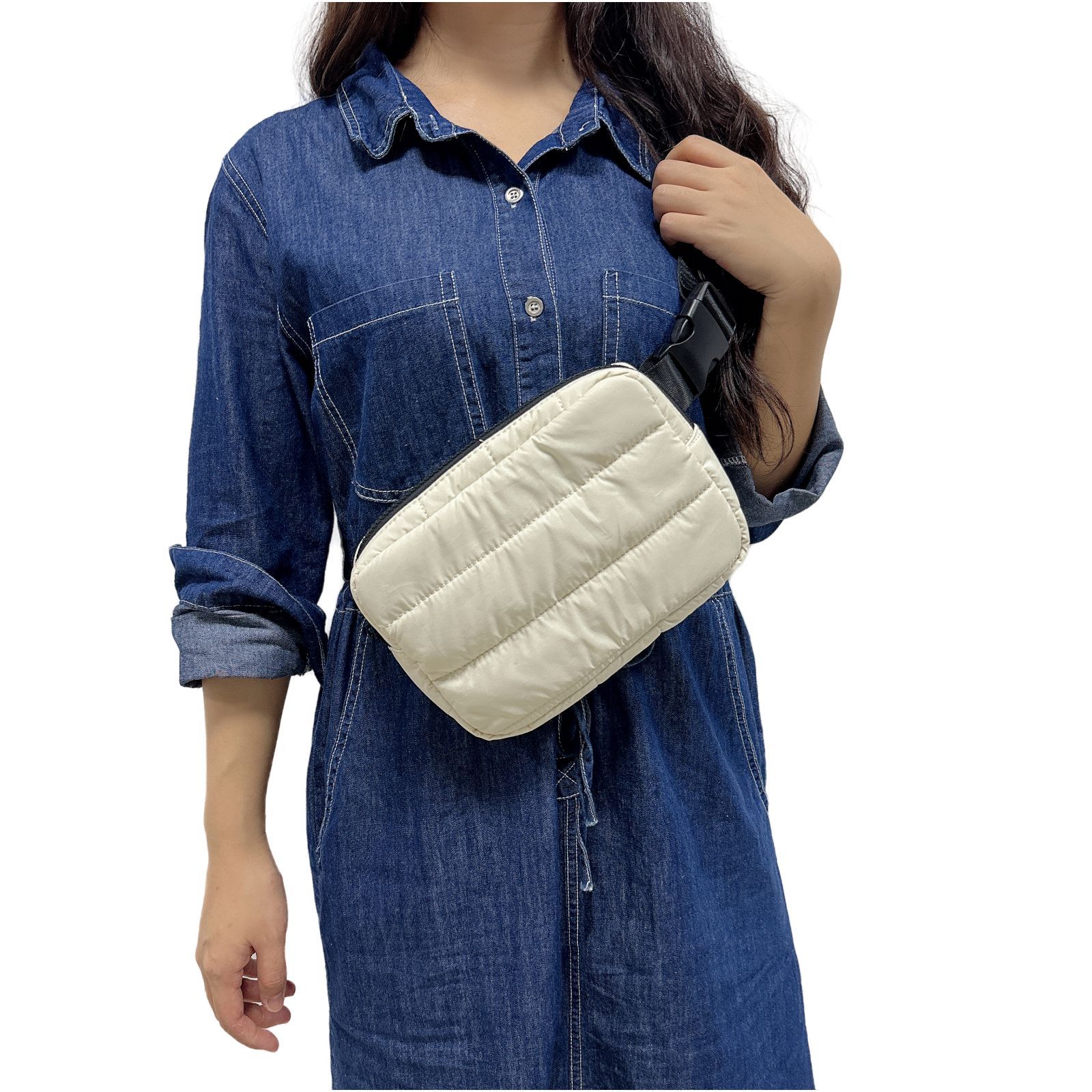 Umhängetaschen für Damen Daunen-Baumwolljacke Damen-Make-up-Aufbewahrungstasche einfache, leichte und modische Fitness-Sport-Lauf-Gürteltasche_voghion.com