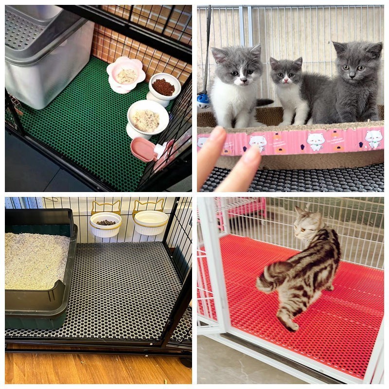 ペットケージフットパッド、猫ケージ、犬ケージパッド、プラスチックプレートメッシュパッド、飼育および繁殖ケージパッド、砂漏れ防止カット可能|undefined