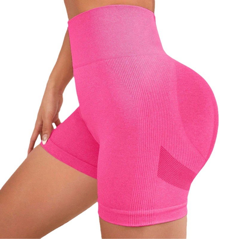 Pantalones cortos de yoga de cintura alta sin costuras, transpirables y moldeadores de cadera