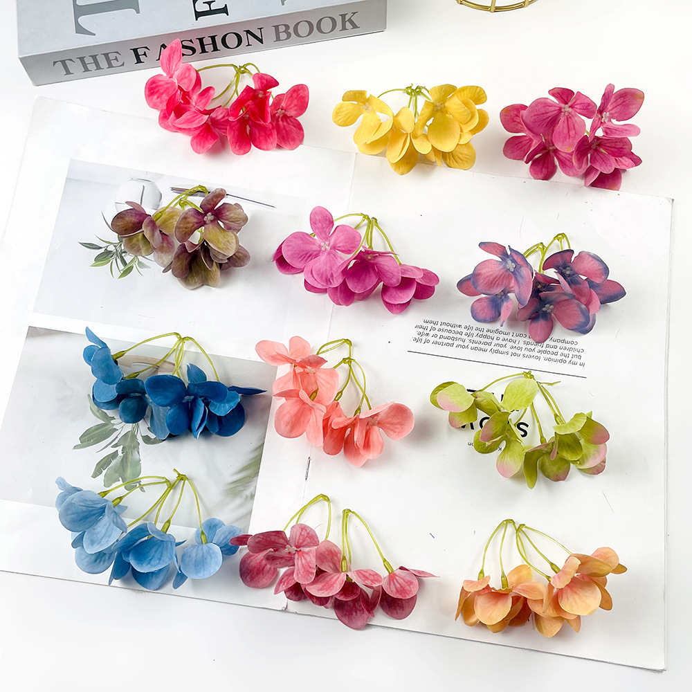 Simulated Clover Hydrangea String DIY Silk Fake Flower Headdress Props Handmade Hairpin Material Package Photography Ornaments
