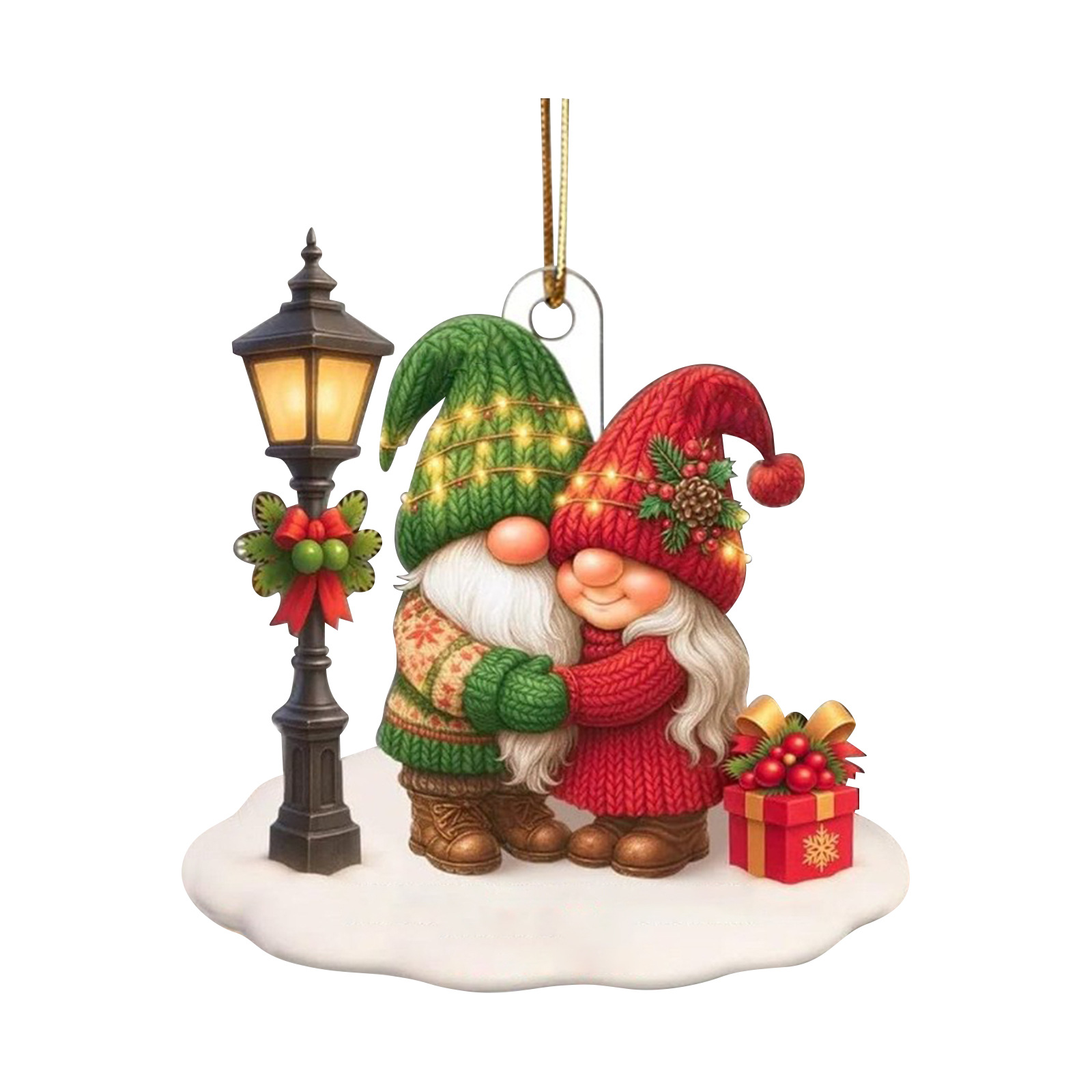 Nuevos regalos de Navidad personalizados para parejas transfronterizas, colgantes de Papá Noel con el tema "Envejecer lentamente juntos"