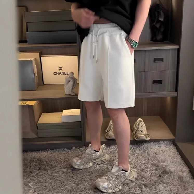 Summer Simple Heavyweight High-End Casual Shorts Men's Trendy Fashion Loose Versatile Breathable Sports Shorts