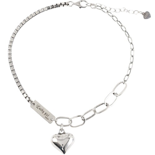 Retro Thai Silver Heart Ankle Chain Korean Version S925 Silver Women's Ankle Jewelry Simple and Minimalist Fashion Accessory Student Jewelry