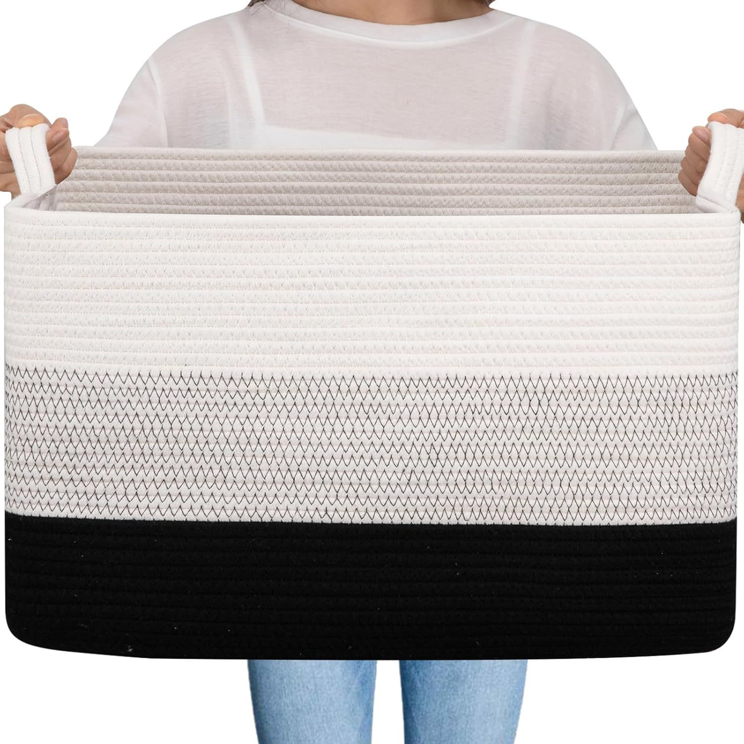 Fábrica directa gran tela de algodón trenzada canasta de ropa sucia canasta de almacenamiento de juguetes armario de dormitorio canasta de almacenamiento plegable