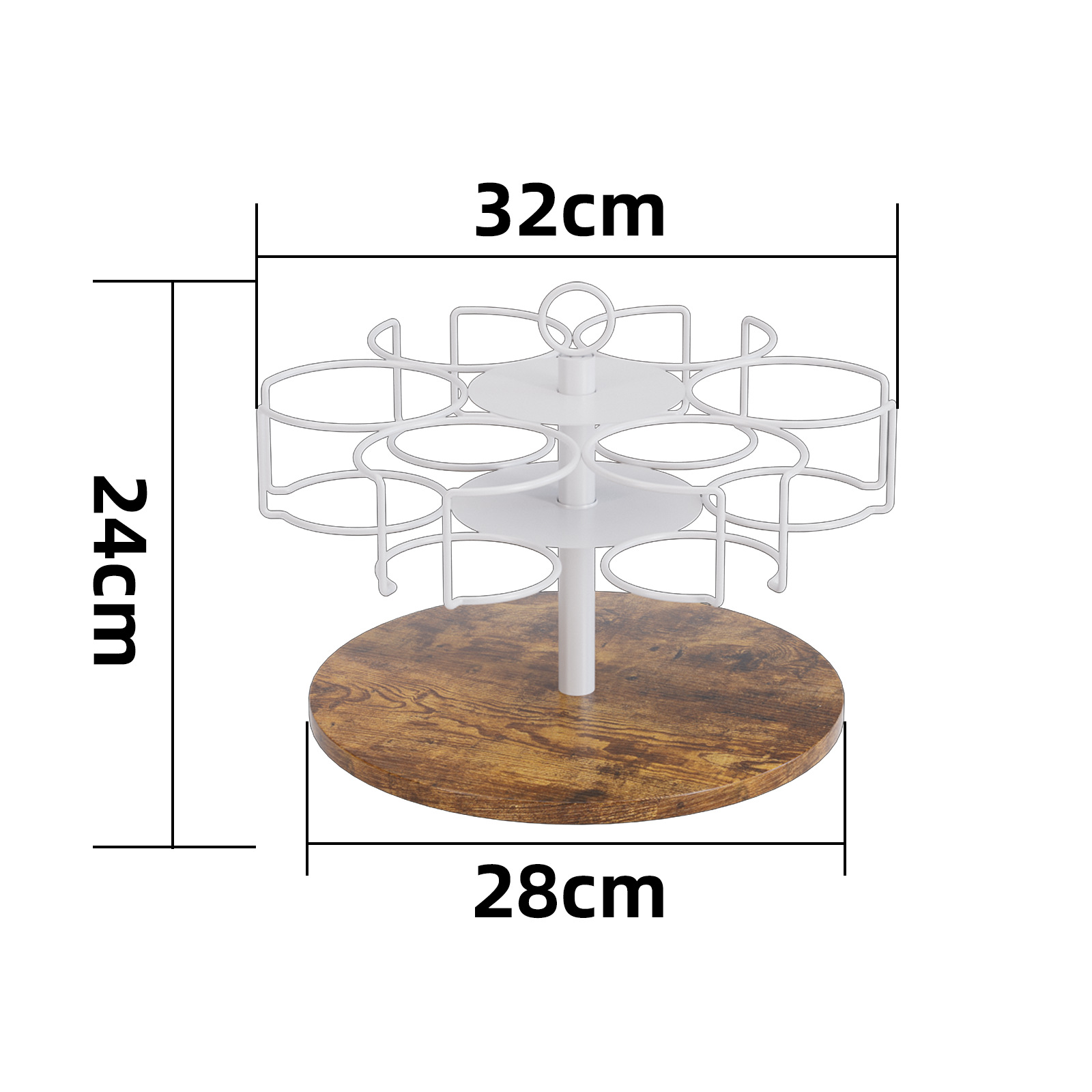 링이 달린 회전목판 6컵 모델 화이트 [TY-BJ-06]