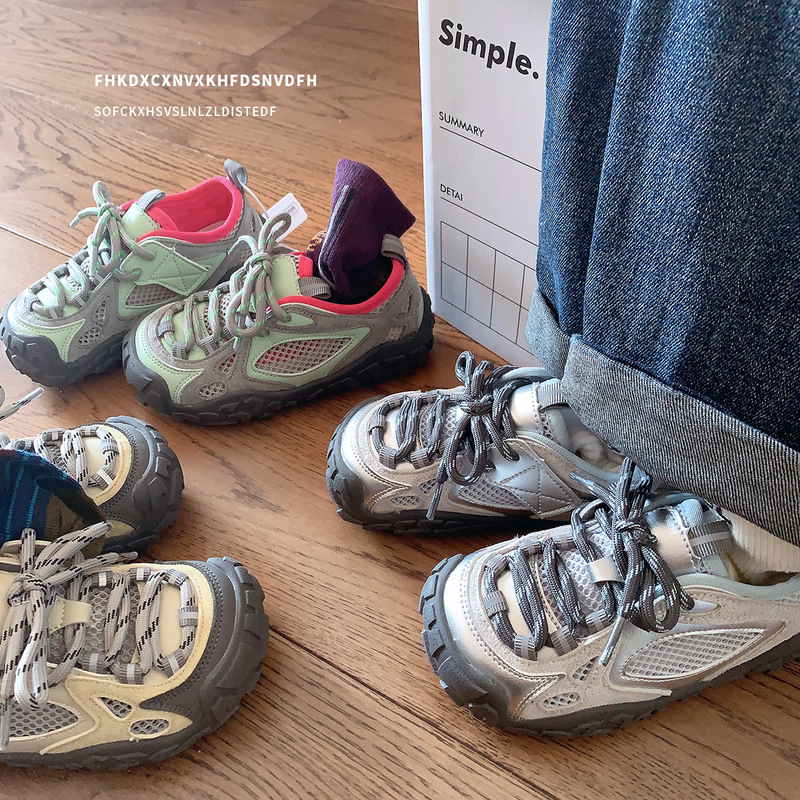 2026 Outdoor Kidsren's Shoes for Kidsren Aged 3-6-12 Years Old, Sports Shoes, Hiking Shoes, Mesh Breathable Boys' Single Mesh Shoes, Spring Style