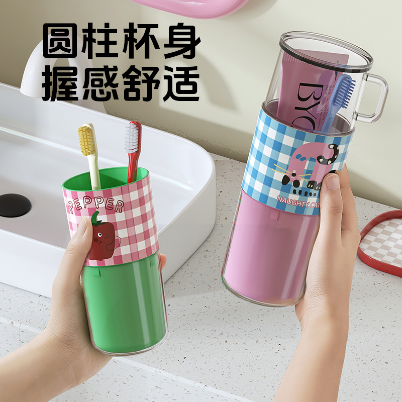 Taza de enjuague portátil de dopamina transparente de tres usos pasta de dientes de viaje familiar cepillo de dientes taza de almacenamiento de aparatos dentales taza de enjuague bucal