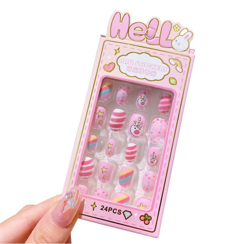 Internet celebridad niña pegatinas de uñas extraíbles serie de dibujos animados autoadhesiva de las niñas pegatinas de dedo pegatinas de uñas no tóxicas e insípido