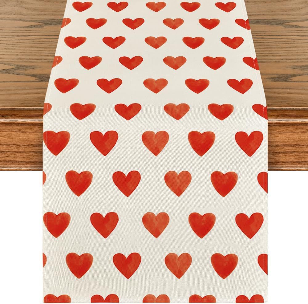 Transfronterizo nuevo día de San Valentín camino de mesa Lino impreso mantel hogar Decoración sofá fiesta Festival atmósfera Decoración