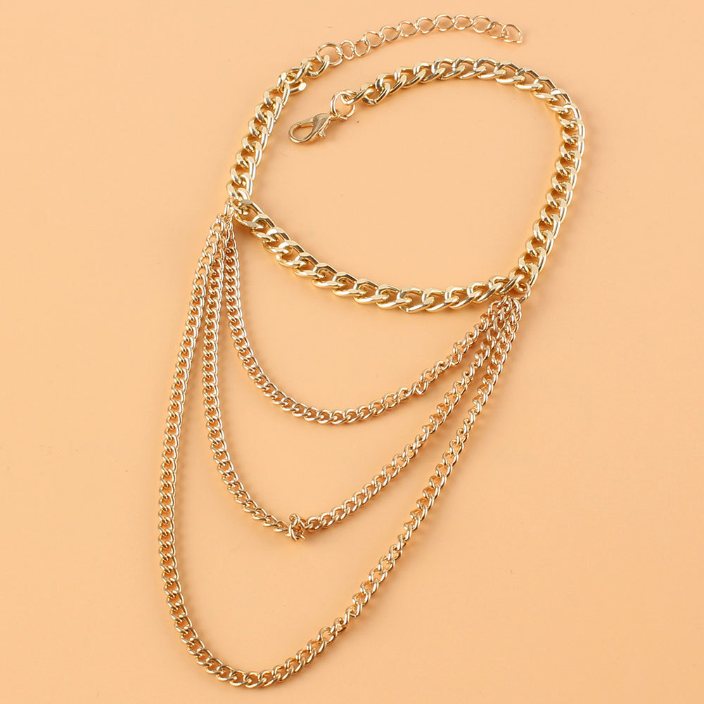 multi-element personality creative foot ornaments exaggerated multi-layer alloy anklet