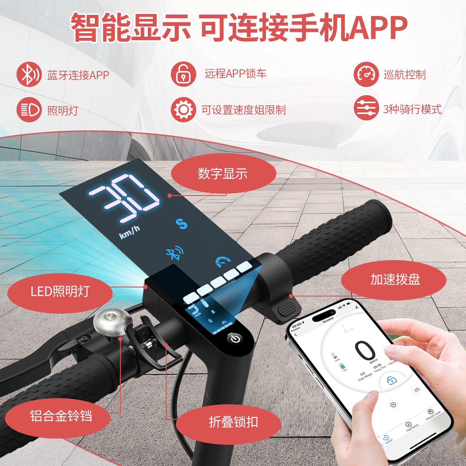 Overseas Warehouse Hezzo Electric Scooter, Foldable and Lightweight, 10.4Ah Honeycomb Tire, 8.5inch Inch, Adult Outdoor Transportation