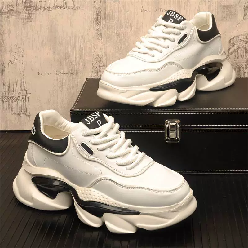 Модные повседневные кроссовки на толстой подошве 2025, новые универсальные белые низкие спортивные мужские туфли.