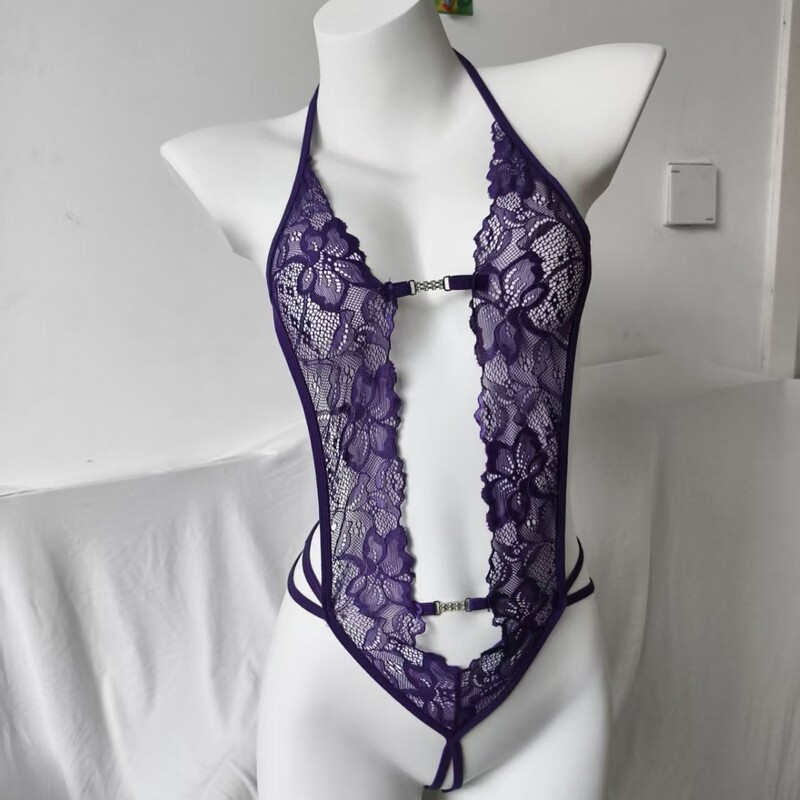 European and American Sexy Lingerie Amazon Foreign Trade Supply See-Through Backless Body Shaping Lace Sexy Charm for Women