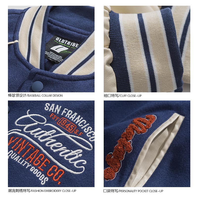 American trendy baseball suit spring and autumn, bf style embroidered jacket for men in street loose_voghion.com