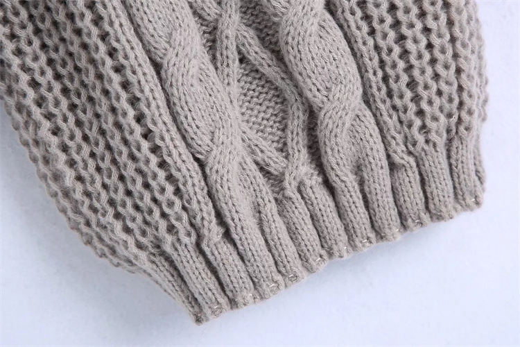 puff sleeve slim short solid color knitted sweater NSYJN118462