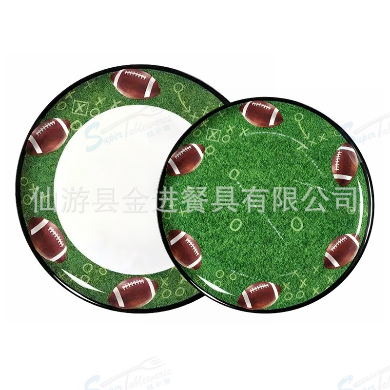 Factory Customized Imitation Porcelain Melamine White Decal Olive Field Element Disc Passed Dishwasher Test Fda