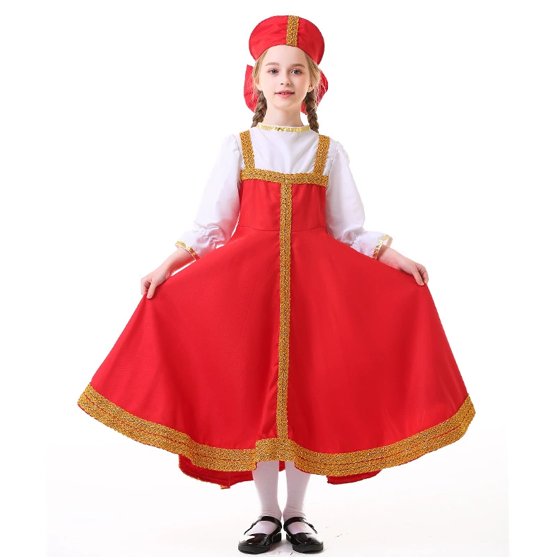 Russian national clothing Halloween Ukrainian parent -child dressing sports meeting adult children