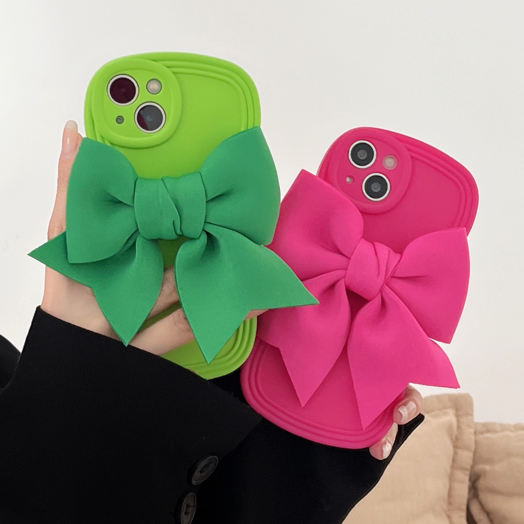 El gran lazo tridimensional de la princesa fugitiva es adecuado para iPhone14/13Pro max funda para teléfono móvil Apple 12 15/16