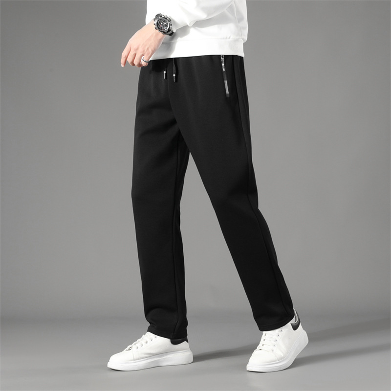 Sports Pants Men's Spring New Knitted Trousers Men's Casual Pants Cotton Loose Elasticated Lace-up Spring and Autumn Pants for Men
