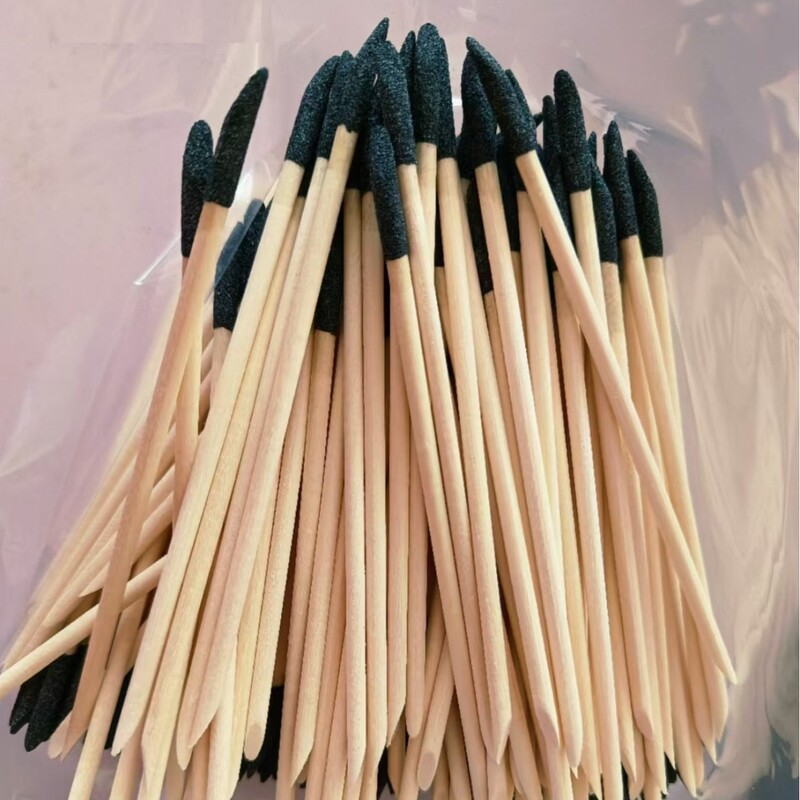 Black Frosted Orange Wood Stick Can Be Hot Stamped with Logo Factory Direct Sales Colorfulful Manicure Stick Manicure Stick Nail Set