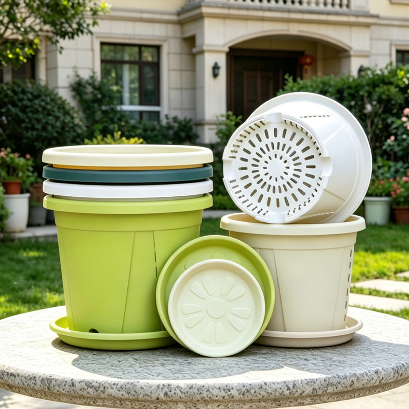 Balcony Plastic Flower Pots, Breathable Root-Control Pots, Qingshan Pots, Gallon Pots, Rose and Green Radish Flower Pots, Extra-Large Flower Pots Factory