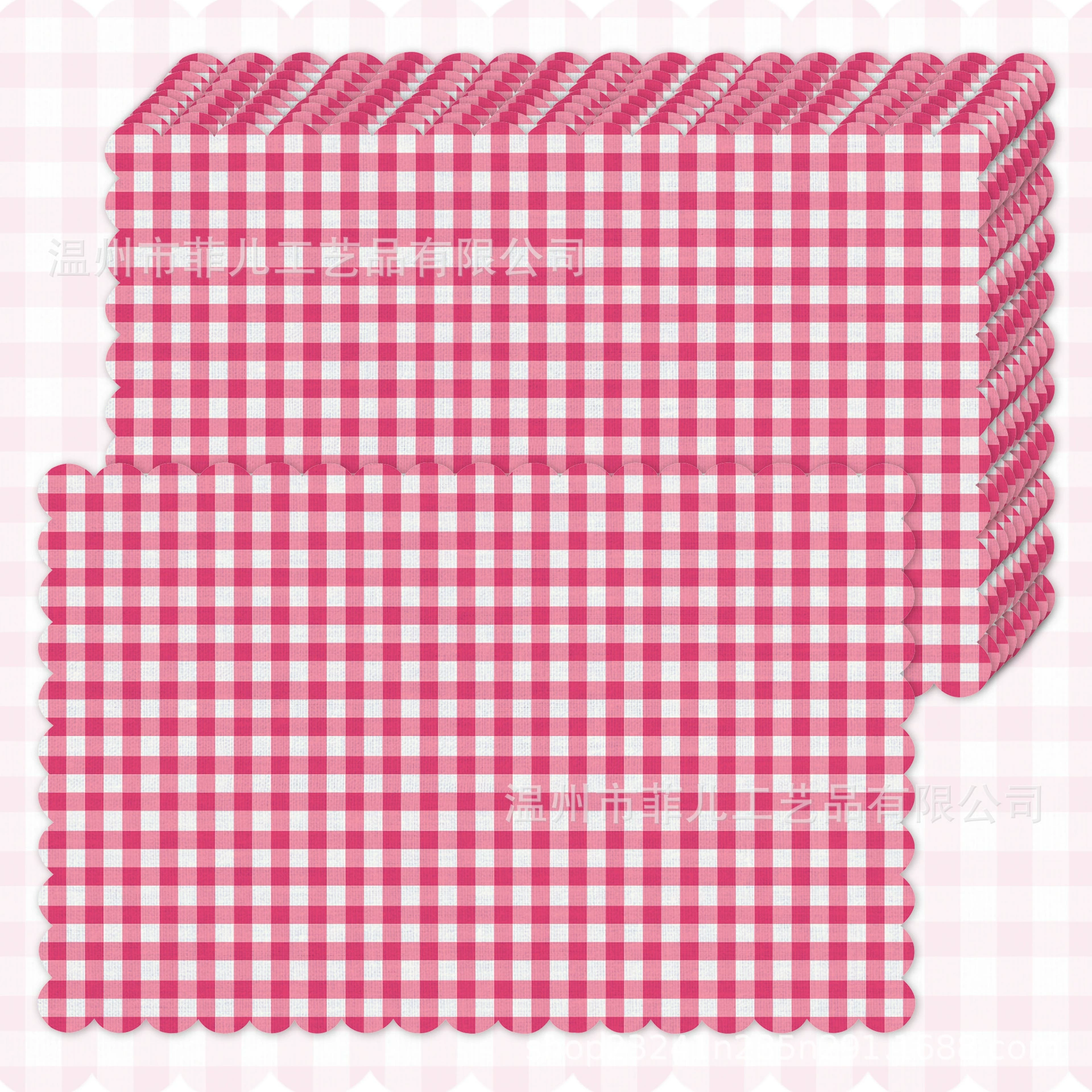 CA080 Розово-красные кружевные салфетки специальной формы, украшение для вечеринки, посуда, клетчатое украшение, одноразовые салфетки специальной формы