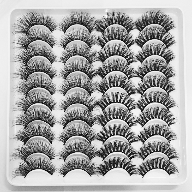 Dingsen pestañas postizas transfronterizas de múltiples capas de tres D estéreo 20 pares de pestañas cruzadas pestañas rizador