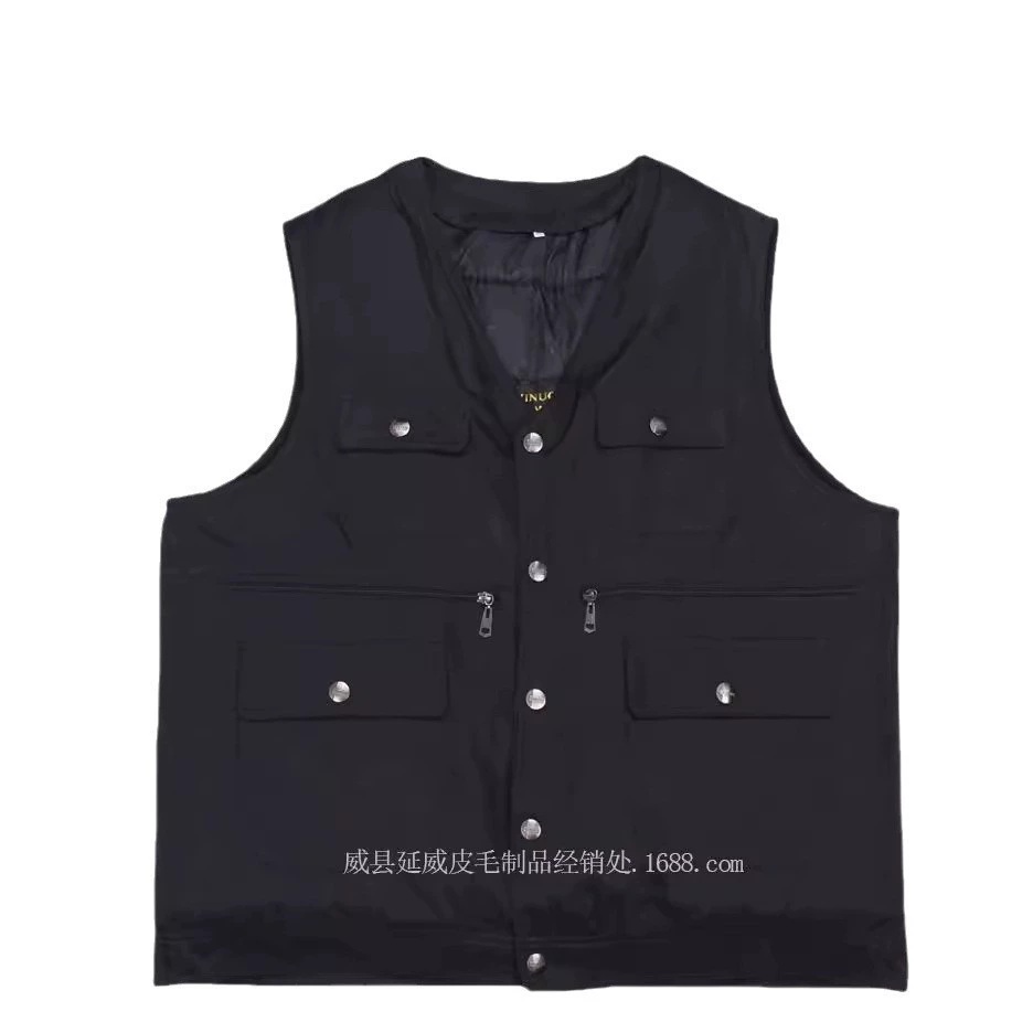 Оптовая Продажа с фабрики жилет из овчины меховой интегрированный новый мужской съемный теплый шерстяной жилет