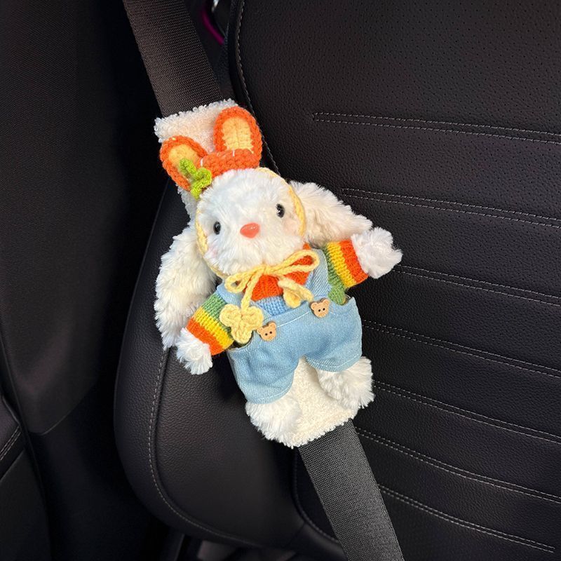 かわいいウサギのカーシートベルトショルダーカバー車の女性の耐摩耗服ハイエンドかわいい車のカップル|undefined