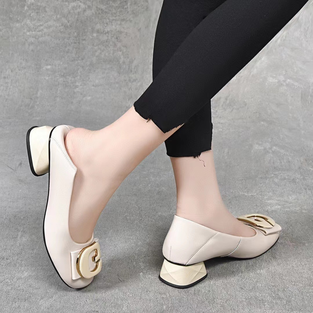 Giày lười nữ da bóng mũi tròn đế thấp dễ mang — đen chi tiết 7