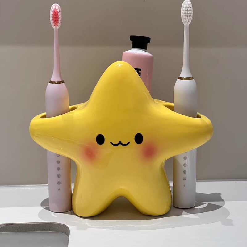 漫画スター電動歯ブラシ収納ラック浴室シンク歯ブラシセラミックベース歯ブラシ歯磨き粉収納ラック|undefined