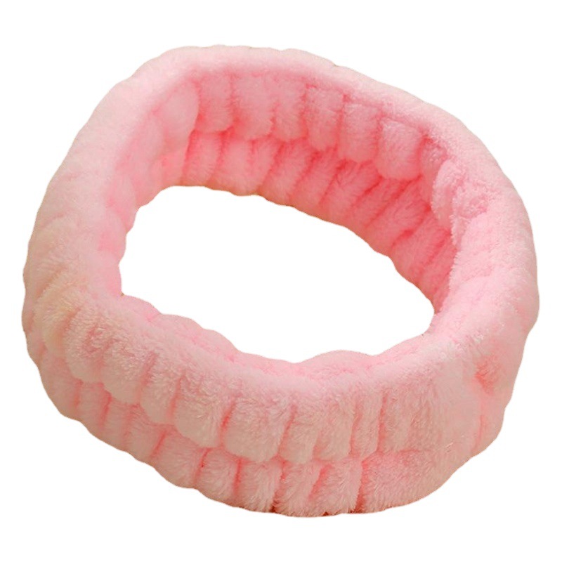 Directo de fábrica de color sólido simple banda de pelo de lavado facial banda de pelo autoadhesivo accesorios DIY felpa anillo de pelo semiacabado tocado