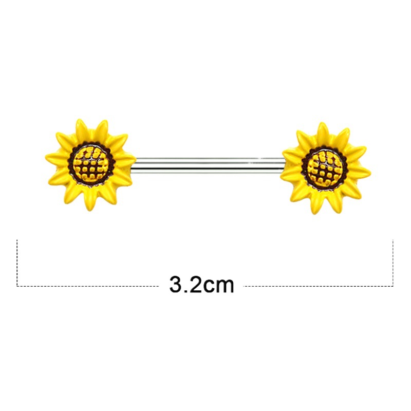 Gaibi europeo y americano transfronterizo girasol pecho anillo pecho uñas girasol pecho anillo cuerpo piercing joyería fábrica en stock