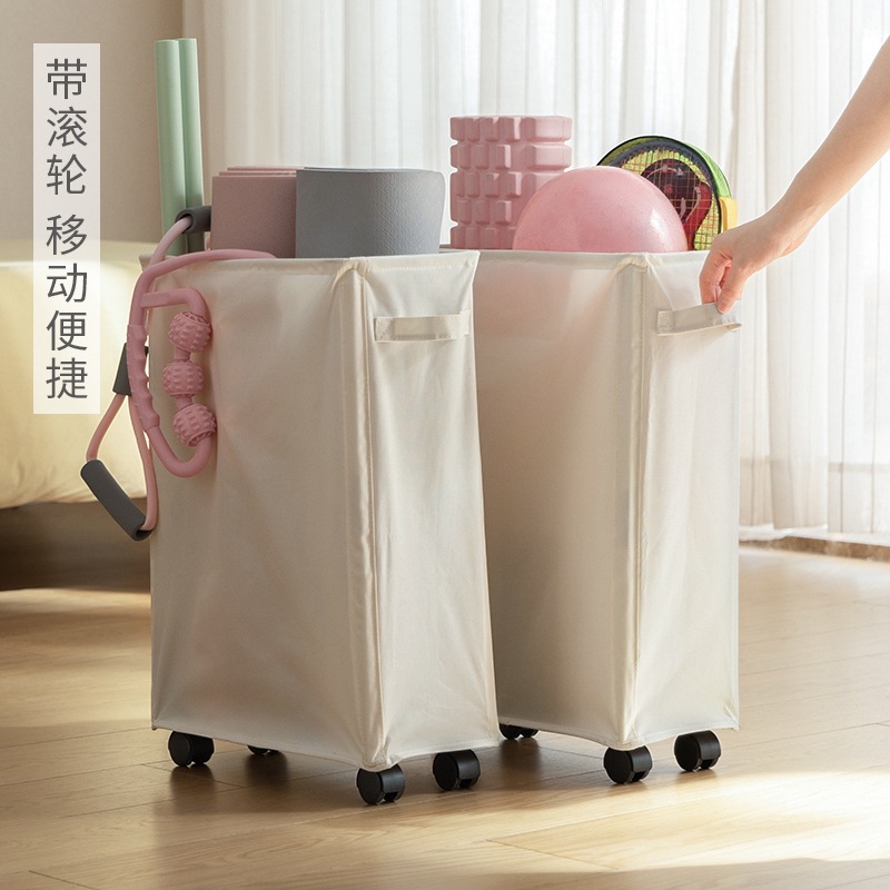 瑜伽墊收納筐家用夾縫收納神器帶輪運動器材健身用品收納籃
