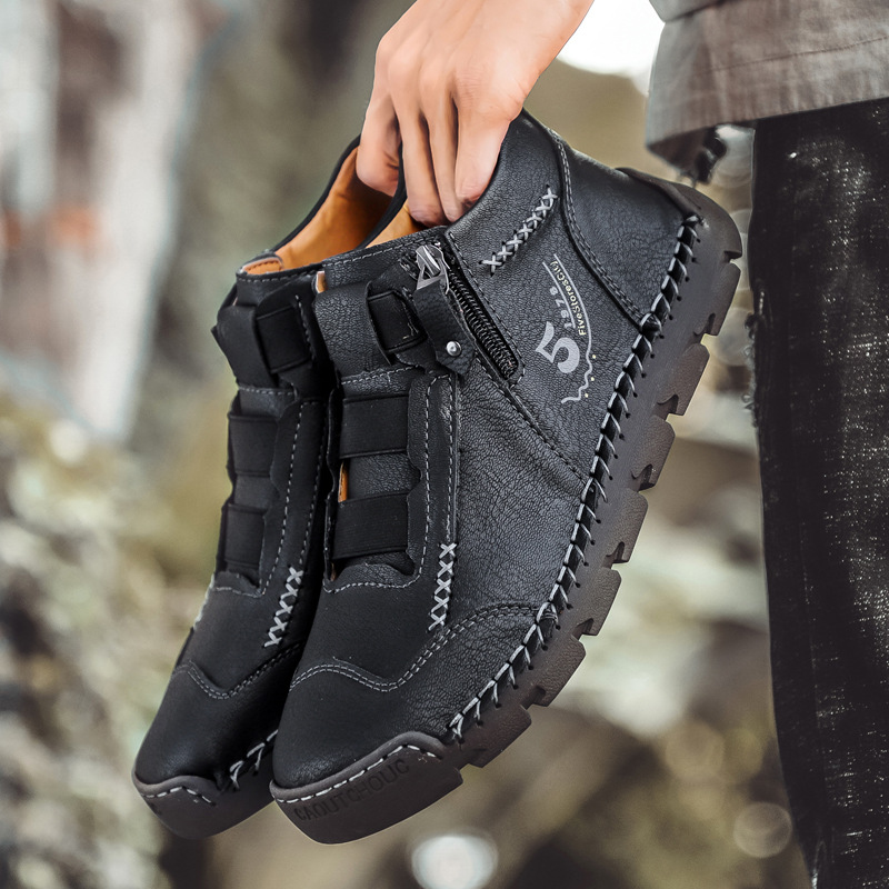 Nuevos zapatos casuales de los hombres de estilo coreano de moda slip-on zapatos de los hombres transpirables de alta superior de viaje al aire libre zapatos de los hombres de comercio exterior