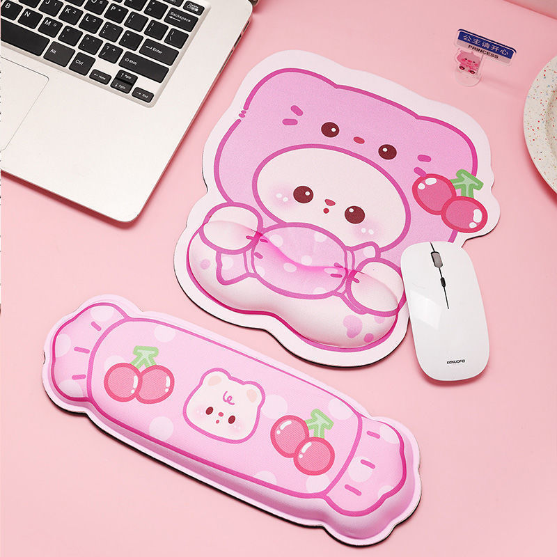 Nuevo ins lindo cartón de dibujos animados oso muñeca almohadilla de ratón para hombres y mujeres de oficina almohadilla de ratón para computadora soporte de teclado suave