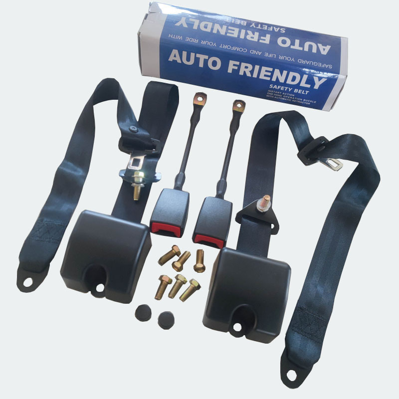 PTK3 안전벨트 블랙 (릴 2개 + 30cm 스틸 와이어 베이스 2개 + 나사 8개, 1박스)