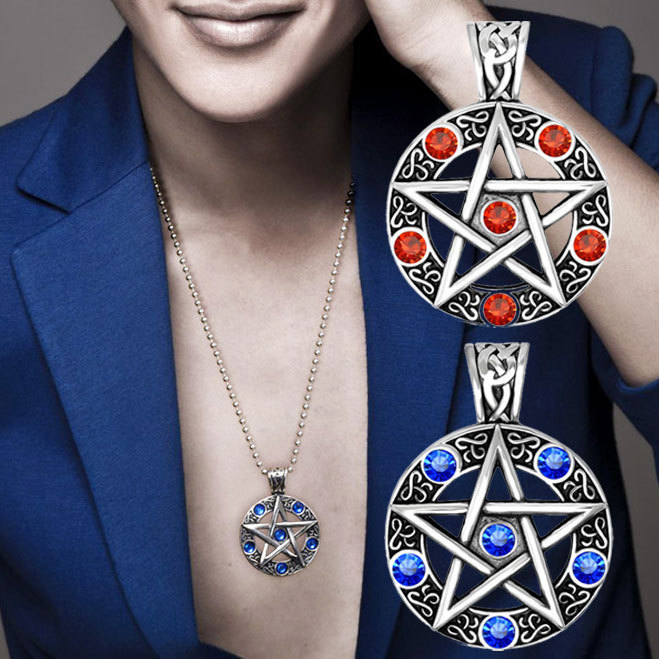 2023 Mysterious Power Universe Energy Five pointed Star Titanium Steel Pendant Men's and Women's Fashion Personality_voghion.com