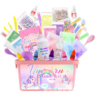 Cross-Border DIY Creative Slime Clay Foaming Glue Set for Kidsren Unicorn Slime Kit