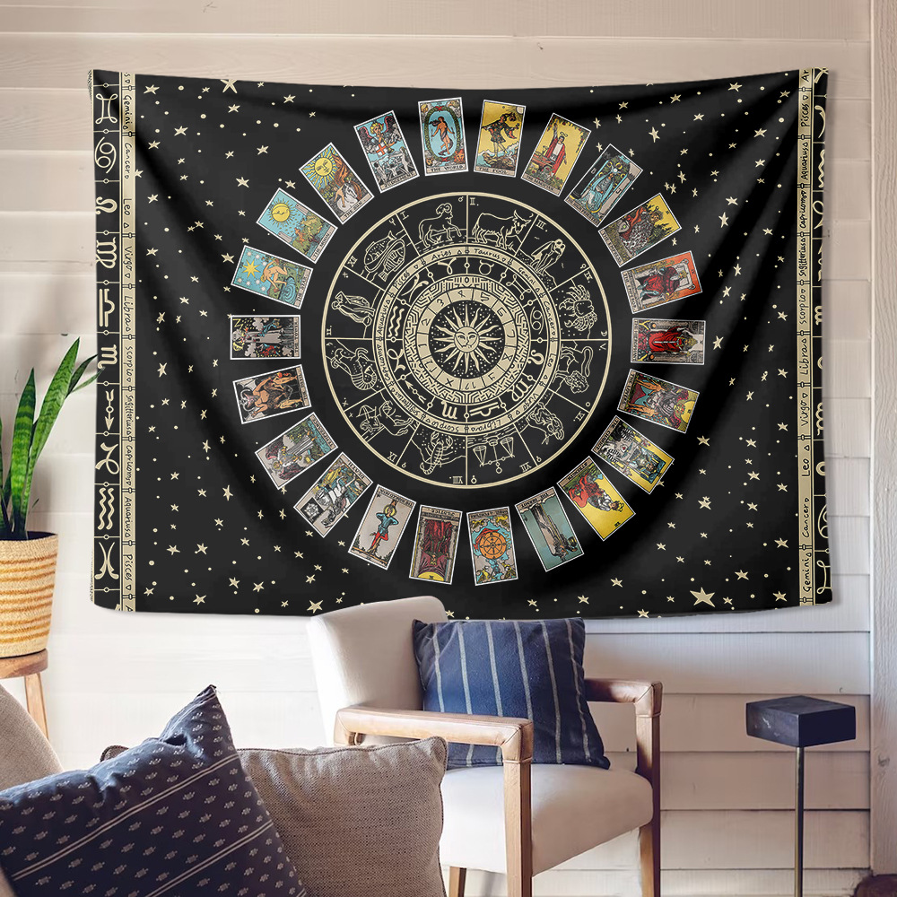 Tapestry Amazon Home Cross-Border Bohemian Tapestry Room Decoration Hanging Cloth Decorative Cloth Tarot Background Cloth