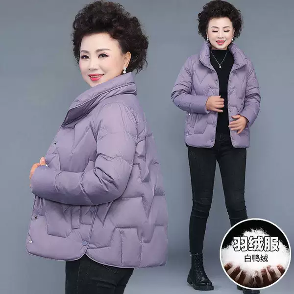 Purple down jacket