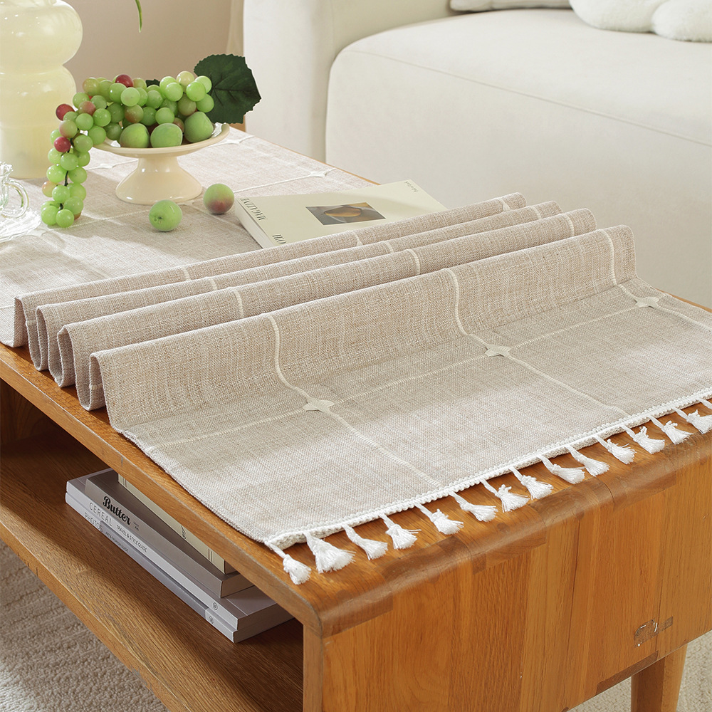 Japón impermeable a prueba de polvo mantel de mes Jacquard grueso cubierta de mesa de té armario de televisión almacenamiento refrigerador bolsillo cubierta tela al por mayor transfronteriza