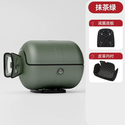 New Motorcycle Tail Box, Motorcycle trunk - matte-matcha-green-black-circle-and-black-edges-customized-and-shipped-within-48-hours